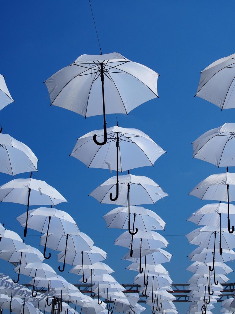 Umbrella decoration in Lublin Old Town